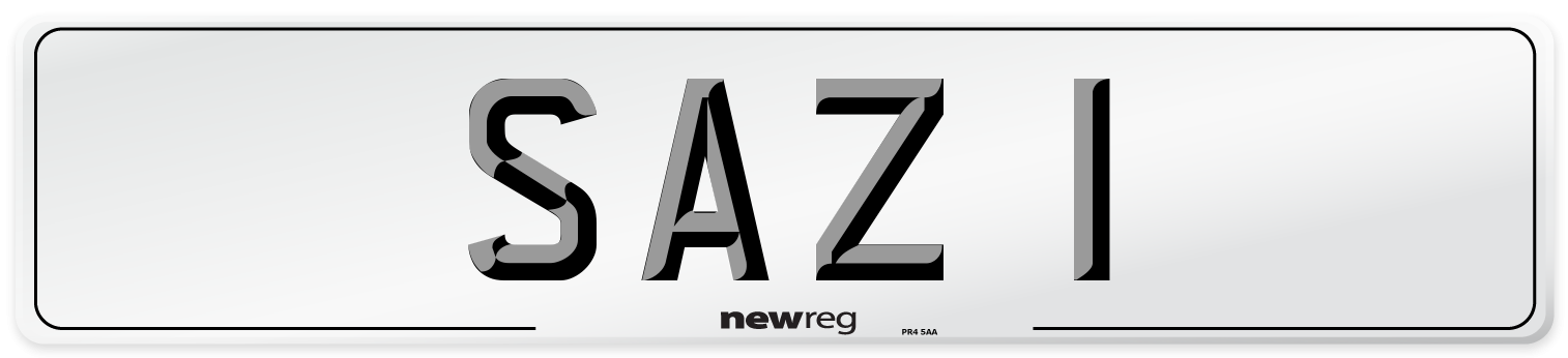 SAZ 1 Number Plate from New Reg